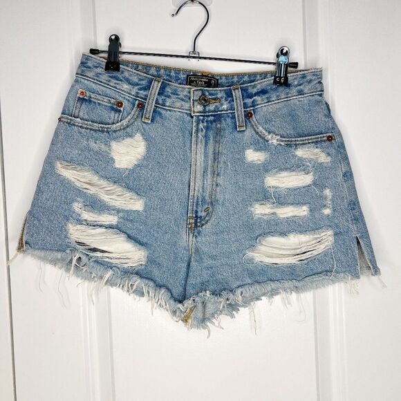 Abercrombie Annie High Rise Distressed Jean Shorts Size 26 / 2 - Picture 1 of 5